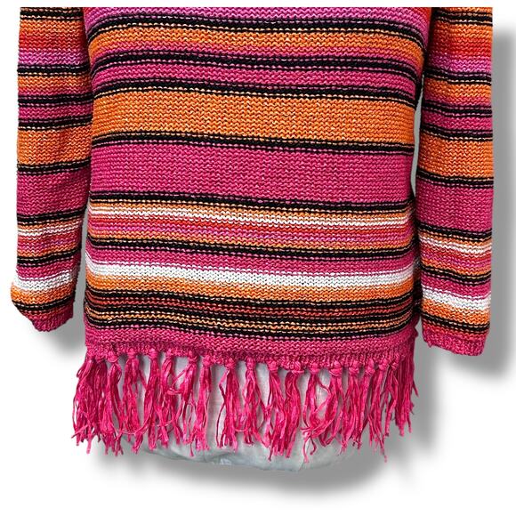 Ruby Rd. Favorites Women’s Open Weave Pullover Sweater with Fringe, size M - Picture 3 of 8